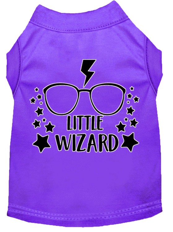 Little Wizard Screen Print Dog Shirt Purple XS